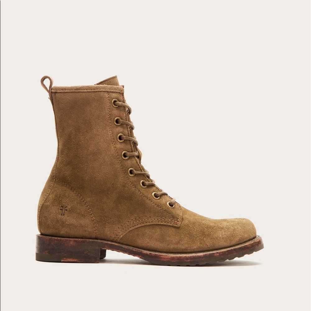 FRYE | Veronica Combat Sage Suede Lace Boots